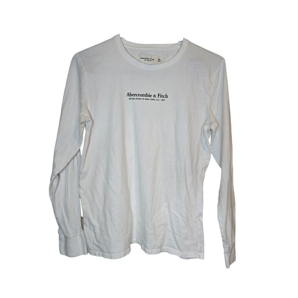 Abercrombie & Fitch White Long‎ Sleeve Tee XS